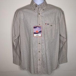NWT Wrangler National PATRIOT Western Oxford Long-Sleeve Premium Shirt - SMALL